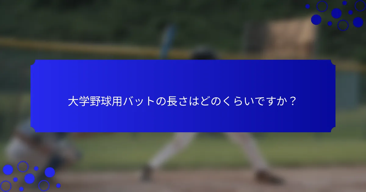 大学野球用バットの長さはどのくらいですか？