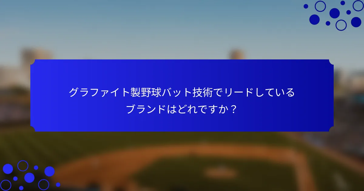 グラファイト製野球バット技術でリードしているブランドはどれですか？